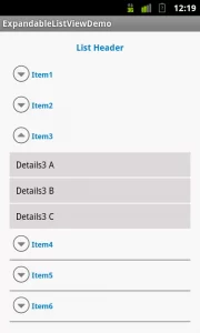 Android ExpandableListView example (Expanded)