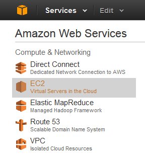Select the EC2 Web Service