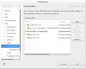 Configure Java Runtime Environments (JRE) (and corresponding JDKs)