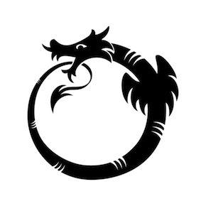 Ouroboros (dragon eating its own tail) tattoo isolated