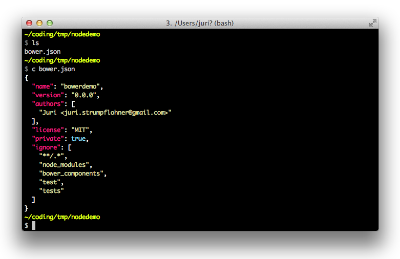 Example of a bower.json file