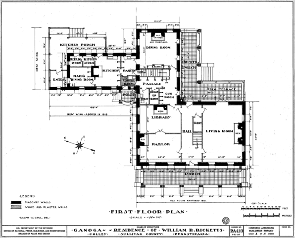 Figure 1: Floor-plan of the Clemuel Ricketts Mansion.
