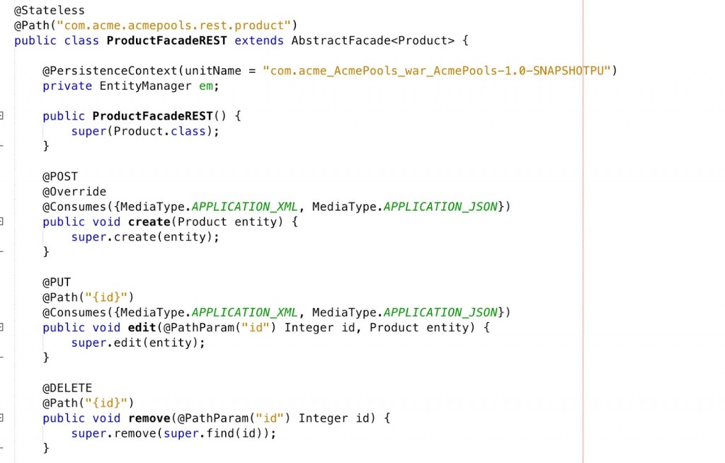 Figure 6: RESTful Web Service Class