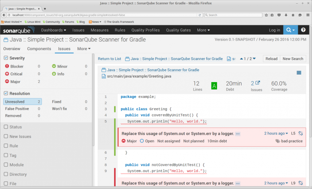 sonarqube-simple-java-project-issues-overview
