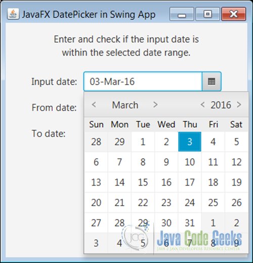 FX DatePicker with calender popup