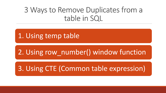 how to remove duplicate rows from a table in SQL