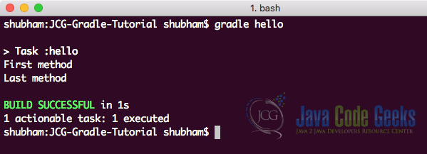 Running our own Task in Gradle