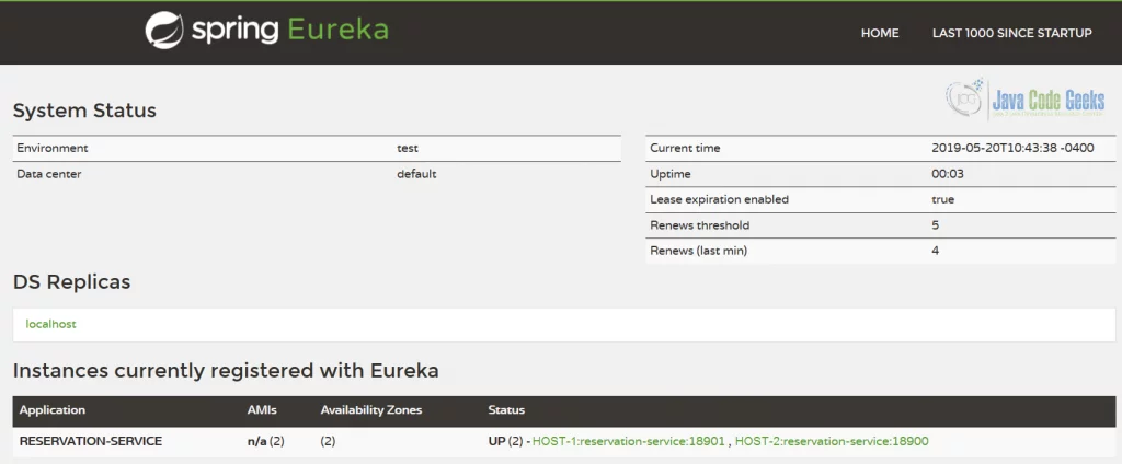 Eureka Server Console