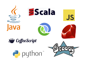 Vert.x supports the most popular languages on the JVM. Support for Scala and Clojure is on the way.