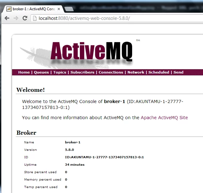 broker-1 - ActiveMQ Console