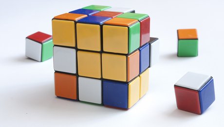 Cube of rubik puzzle. Broken