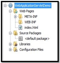 Java Servlet Figure 4: Project Directory after creating new project