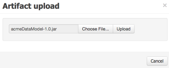 Upload external model jar file.