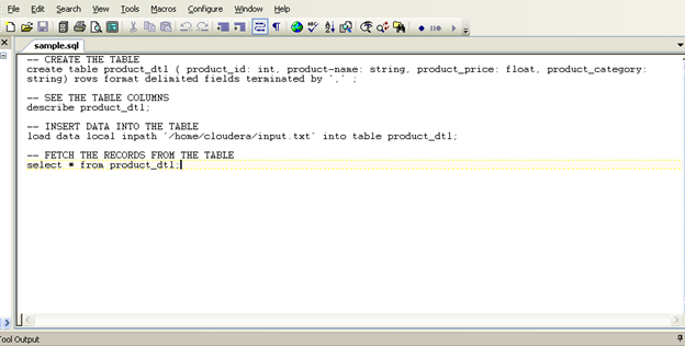 Figure 2: The sample SQL file