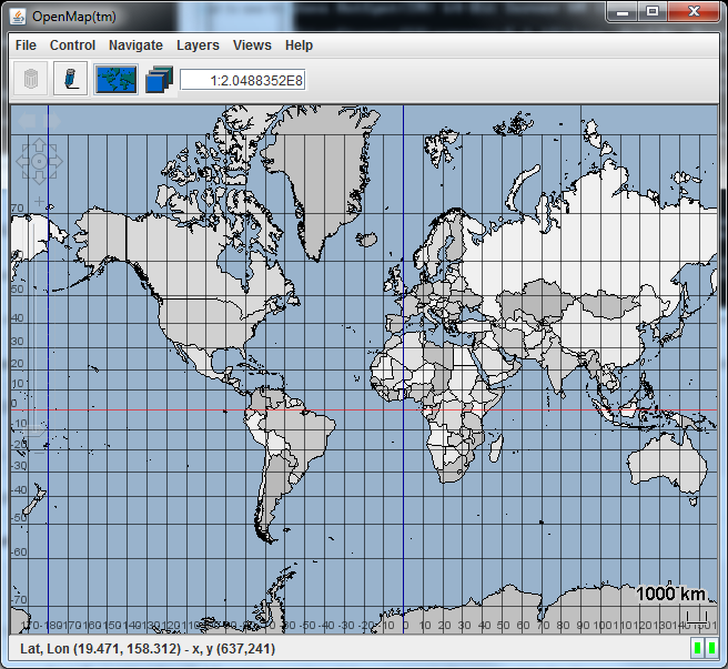 Figure 1: The OpenMap GIS application window