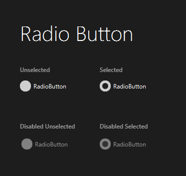 Radio Button OLD JMetro dark style