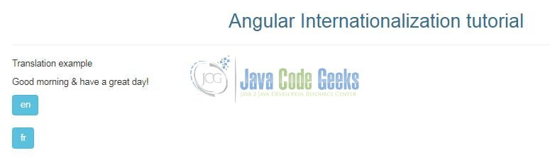 Angular Internationalization - Welcome Page