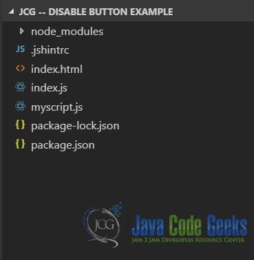 jQuery Disable button - Project Structure