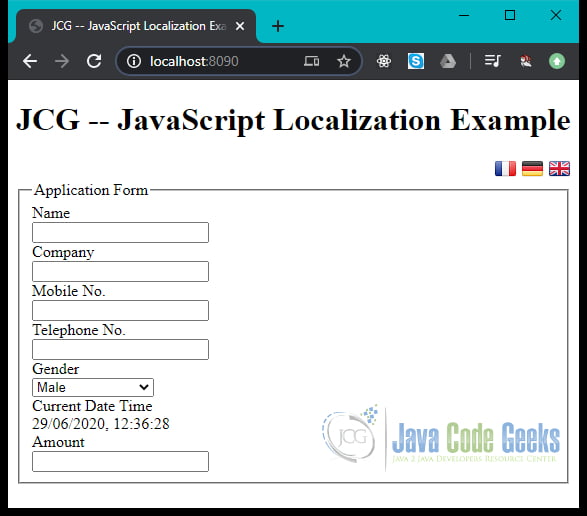 JavaScript Localization - Project Output