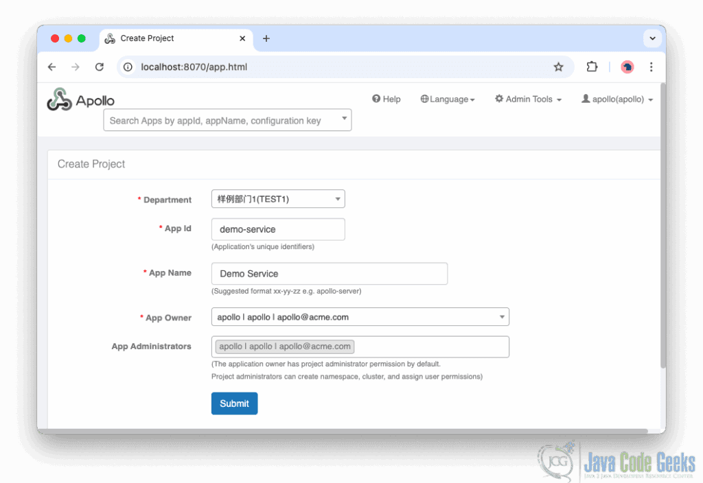 create apollo project