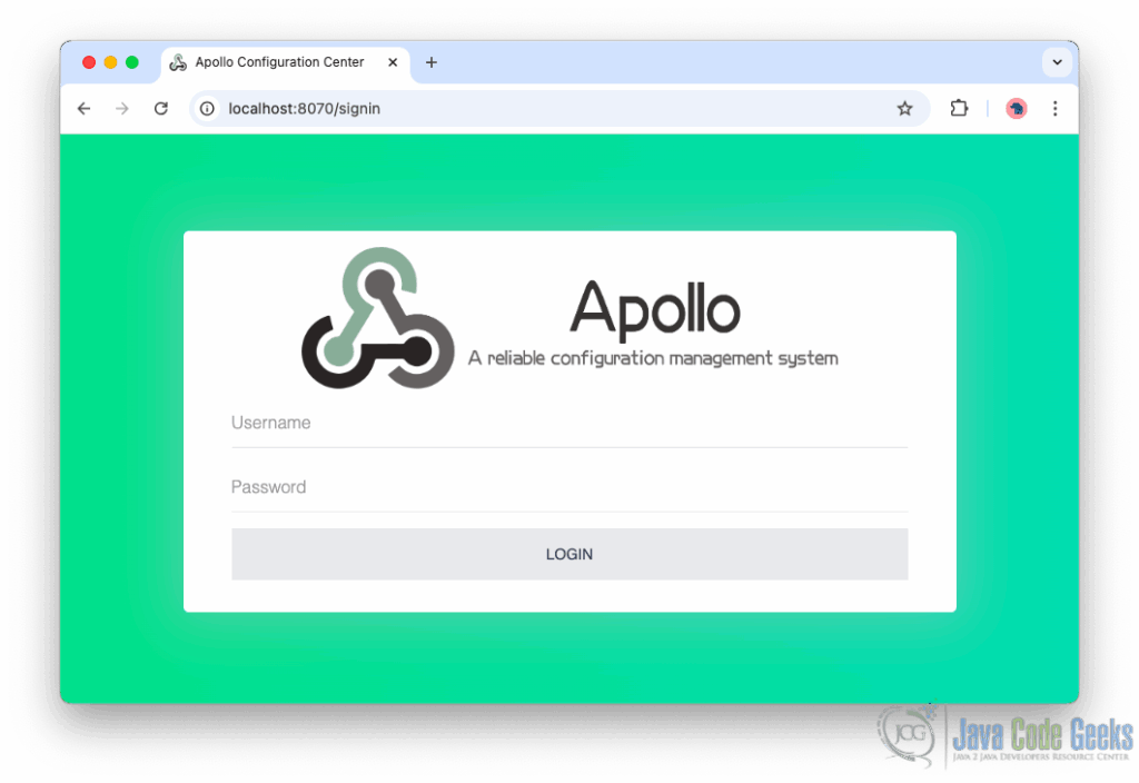 Apollo Portal admin interface screenshot for configuration management