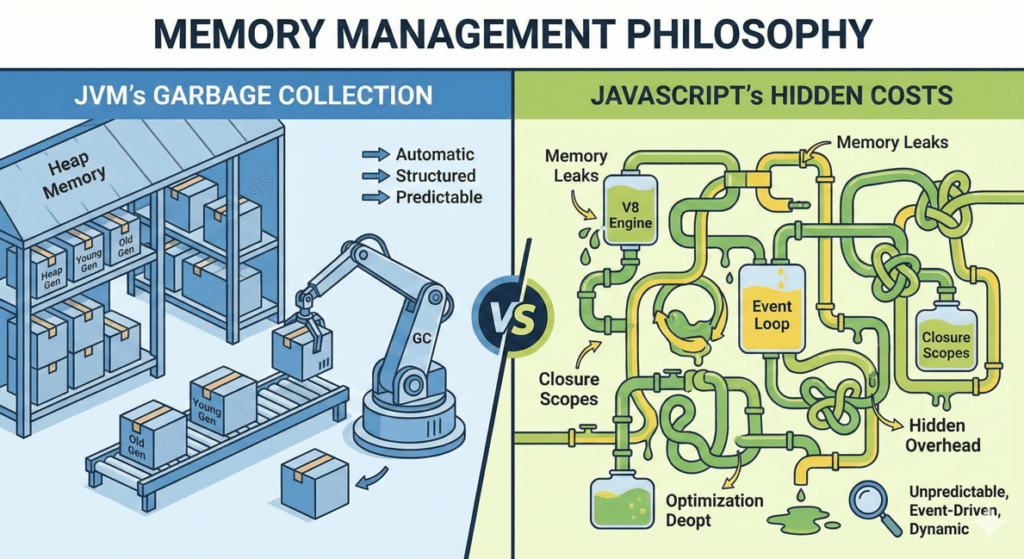 JVM's Garbage Collection vs JavaScript's Hidden Costs