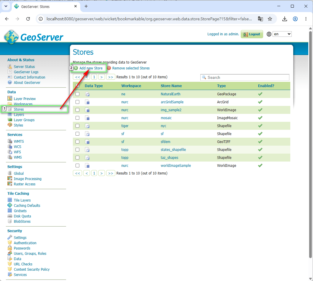 Add New Data Store