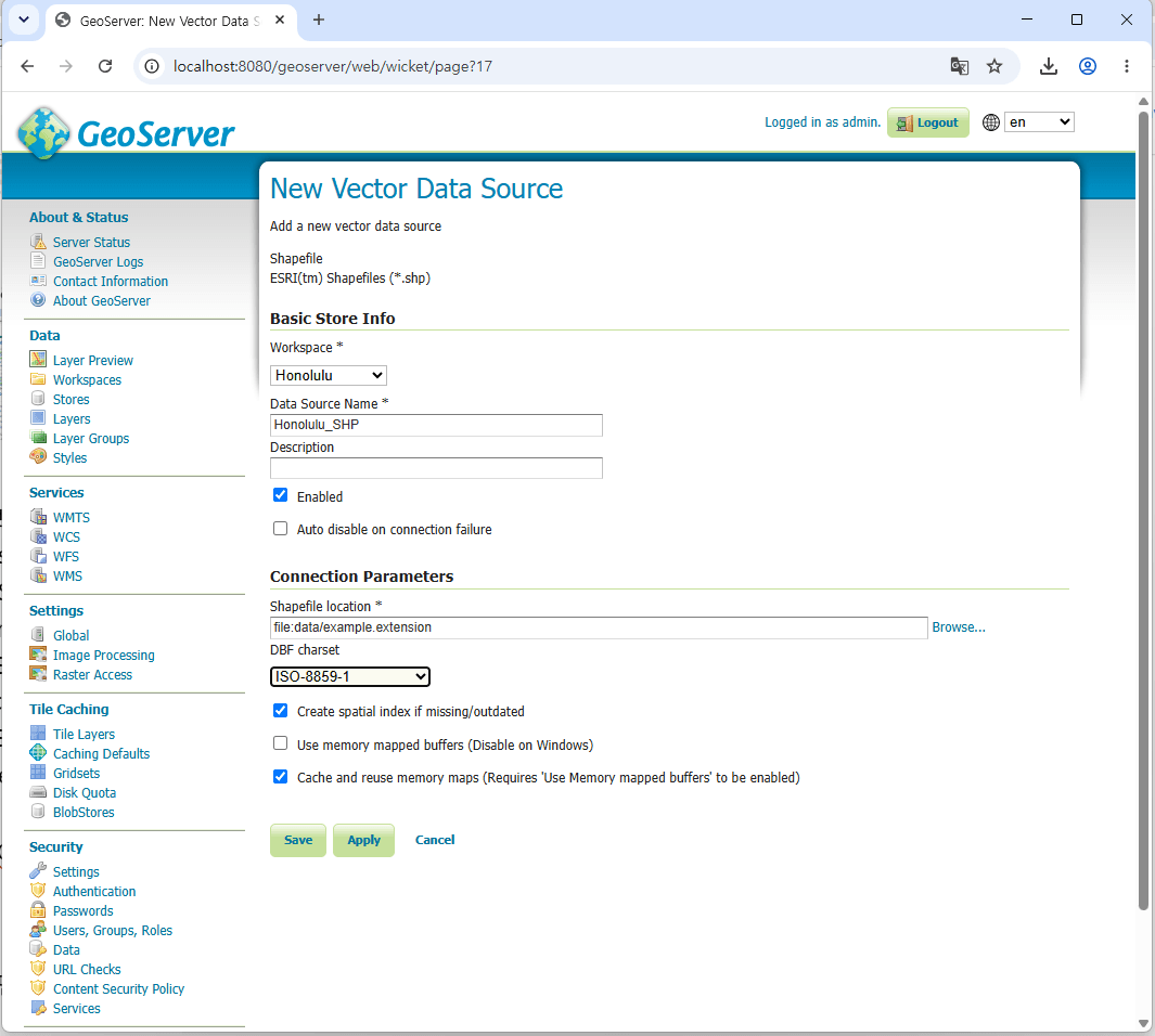 Identify SHP data store