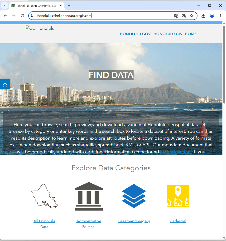 Hololulu Open GIS Data Download