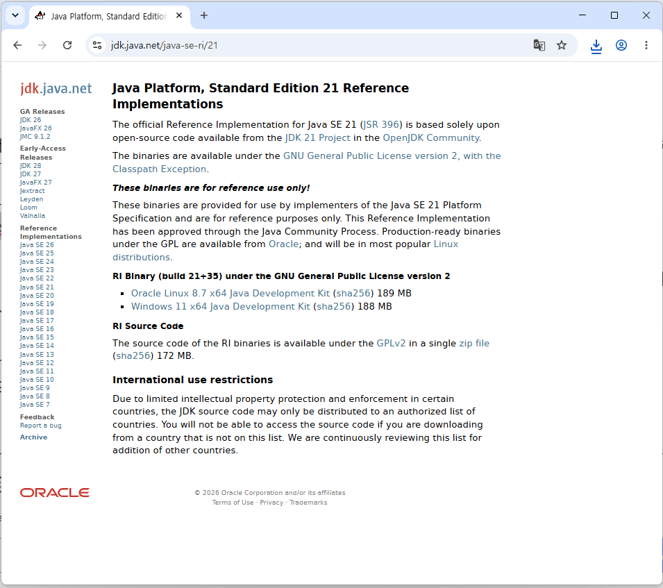 download openJDK 21