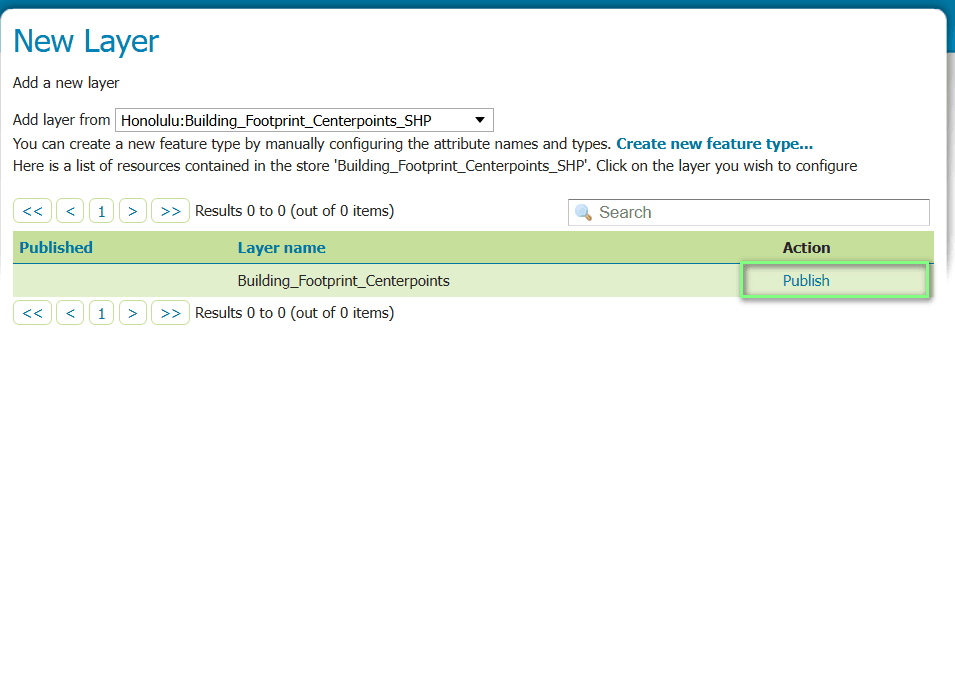 Publishing a layer